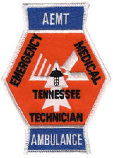 TENNESSEE AEMT EMERGENCY MEDICAL TECHNICIAN AMBULANCE SHOULDER PATCH - SEW ON.